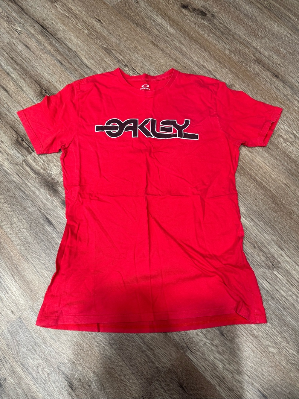 Oakley Spell Out Red Short Sleeve Logo Tee